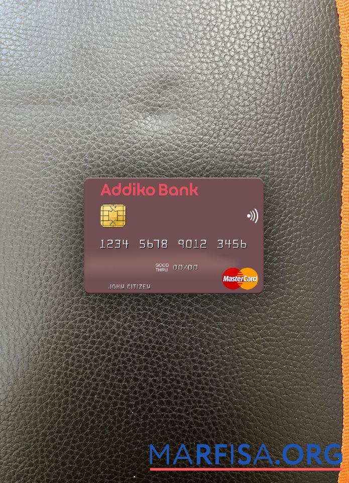 Blank Slovenia Addiko Bank mastercard photolook front real example
